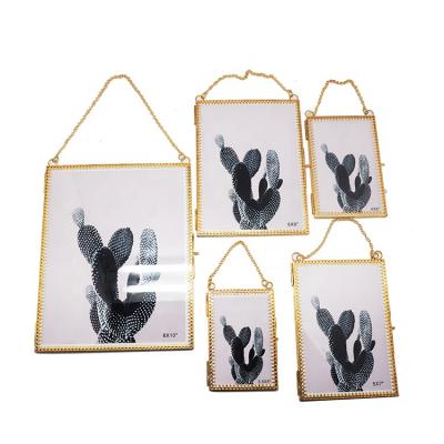 China Wedding Anniversary Decoration HONGXIN Wedding Anniversary Decorative Place Hanging Glass Photo Frame for sale