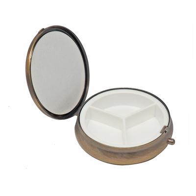 China Wholesale Design Empty Round Decorative Metal Box Medicine Box ABS Metal Pill Box Small for sale