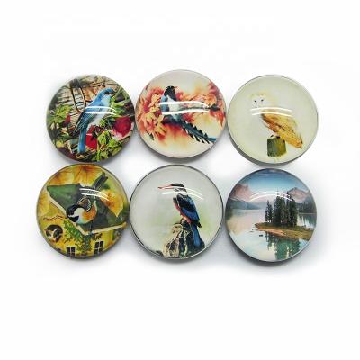 China HX-7197 Modern New Product Round Picture Famous Construction Glass Fridge Magnet for sale