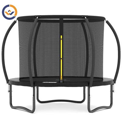 China With Protective Net 12FT Kids Trampoline With Safety Net Juming Playground Pumpkin Shape Trampolines With Curved Safty Net Poles for sale