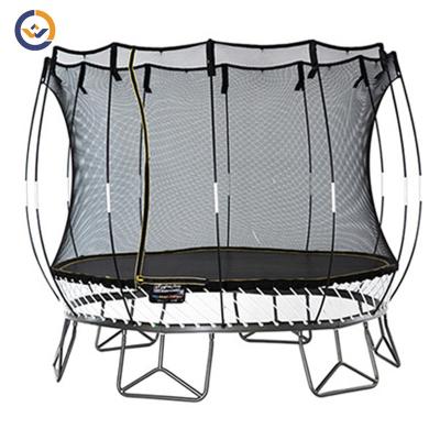 China With Protective Net Soft Edge Outdoor Trampoline For Kids With Net Fence Heads Basketball Hoop for sale