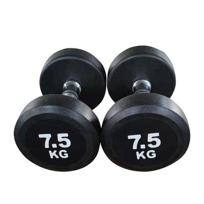 China Rubber-covered Dumbbell 2022 Wholesale rubber coated round dumbbell for gym for sale