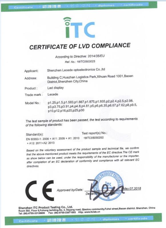 CE - Shenzhen Lecede Optoelectronics Co., Ltd.