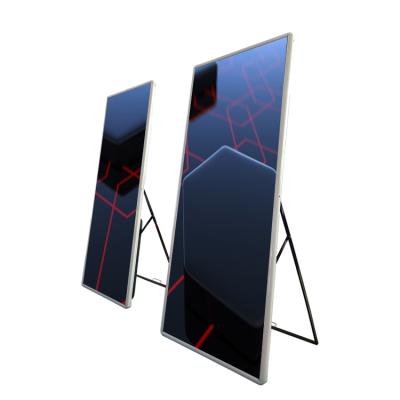 China Portable P2.5 P3 Indoor Indoor Full Color Programmable Digital Media Advertising Led Display Smart Mirror Poster Screen for sale