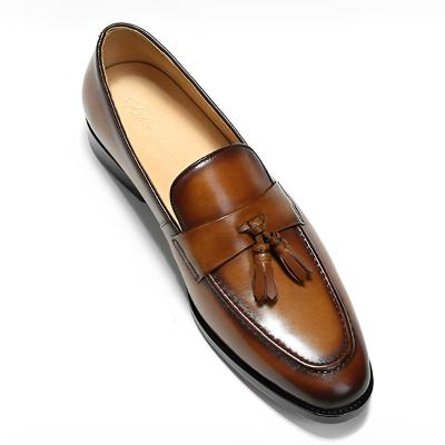 China Waterproof High Quality Latest Style Dress Shoes Genuine Leather Casual Loafer Shoes Men's Top Layer Leather Driving Shoes Brown Customize for sale