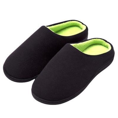 China Anti-Slippery Men Slippers Indoor Pu Leather Women Winter Waterproof Warm Home Fur Slipper Male Couple Shoes Fluffy Big Size House Slide Shoes for sale