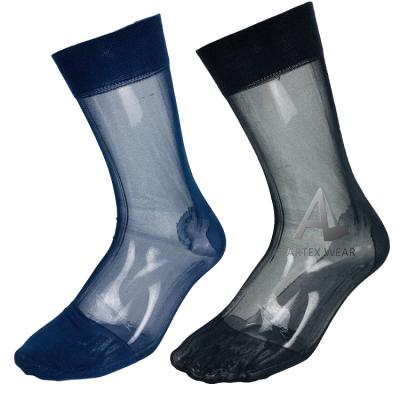 China Shaving Resistance Men's Tuxedo Dress Socks Thin Silk Sheer Mid-calf Socks for sale