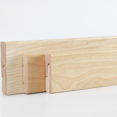 China Geran Modern Classic Oak Ash Kasai Birch Baseboard Molding Solid Wood Skirting Board for sale