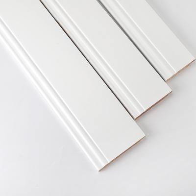 China Modern White Primed Geran Finger Wall Baseboard Joint Solid Wood Flooring Accessories for sale