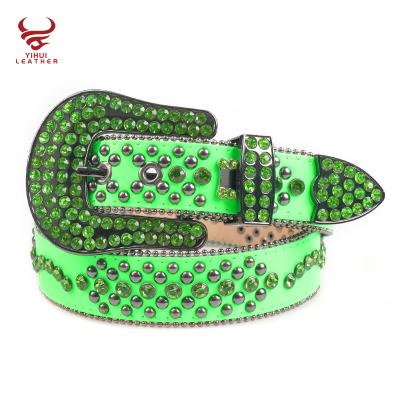 China 2021Western ALLOY Rhinestone Belts High Quality Men Women Cow Skin Strap Female Rhinestone Belt for sale