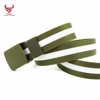 China 2021 Custom Design 38MM Fashion Man Nylon Fabric Woven Webbing Buckle Plastic Belt for sale