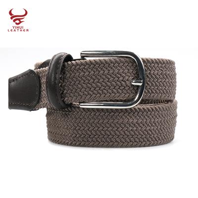 China Polyester Leather Wholesale Amazon Belt Warm Braided Cloth Elastic Woven Stretch / Split Knitted Belts Men for sale