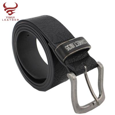 China ALLOY 40 mm Black PU Men's Belt Custom Logo Metal Buckle Covered Brushed PU Man Belts for sale