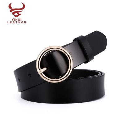 China Fashionable strap belt cowhide women full grain leather belts lady leather straps black western cowgirls custom made cinturones for sale