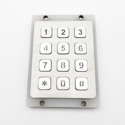 China The access control self-service Kiosk etc. Backlight 12 Button Key Pos Systems Dustproof Steel Keypad For Financial Equipment for sale