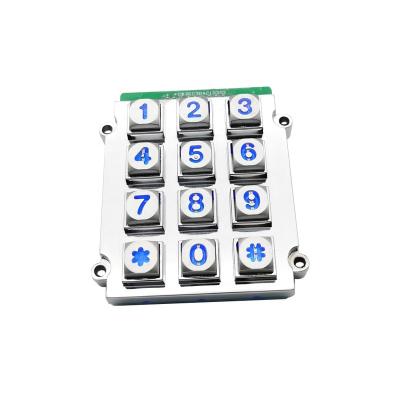 China Backlit Access Control System 4x3 Matrix LED Protect Number Metal Door Opener Zinc Alloy Weatherproof Keypad for sale