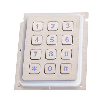 China Custom Matrix Keypad 304 Stainless Steel LED Backlight Keypad Access Control 3x4 Access Control Keypad Matrix for sale