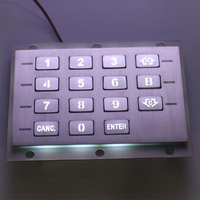 China LED Illuminated Backlight Keypad Customized backlight Stainless Steel water proof vending machine keypad for kiosk for sale