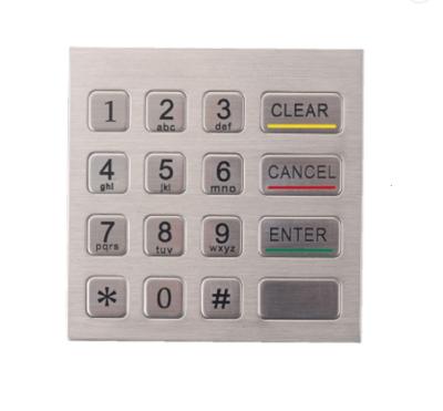 China Durable Custom Stainless Steel 4X4 Matrix Matrix Waterproof Outdoor Access Control System Metal Keypad for sale