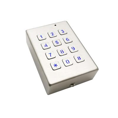 China Durable Customized Waterproof 3x4 LED Backlit Matrix Stainless Steel Metal Keypad Enclosure for sale