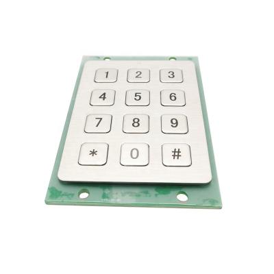 China 12 Matrix 3x4 ATM Kiosk Waterproof Vandal Proof Key Machine Industrial Metal Keypad Number ATMs for sale