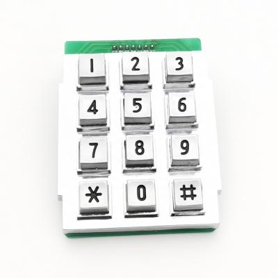 China Door Lock Numeric Keypad Ip65 4x3 Matrix Keypad Zinc Alloy Metal Outdoor Door Lock Numeric Keypad for sale