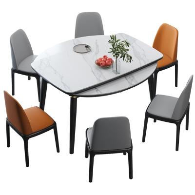 China Dining Table Extendable Rotation and Circle Retractable Dining Table Multifunctional Expandable Dining Table Set for sale