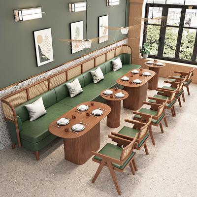 China New Design Durable Restaurant Furniture Solid Wood Booth Sofa Chair And Table Booth Wall Style Seating for sale