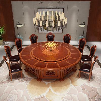 China Large round table (the other) of automatic hotel adjustable electric dining table for 16 person restaurant for sale