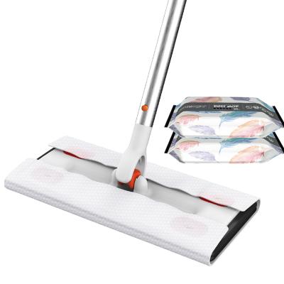 China Durable 360 ​​Household Nonwoven Fabric Broom Dust Cleaning Floor Easy Cleaning Flat Mop for sale