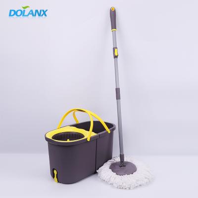 China Sustainable EasyWring Microfiber Spinning Mop And Bucket Floor Cleaning System for sale