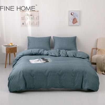 China Full Nondisposable Luxury Blue Color Queen Size Duvet Cover Bedding Set Bedding Brand for sale