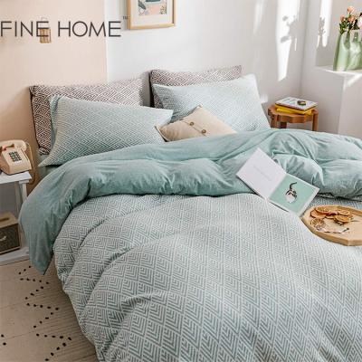 China Popular Anti Dust Mite Home Textile Printed Queen Bed Sheet Set Linen Bedding Set Luxury for sale