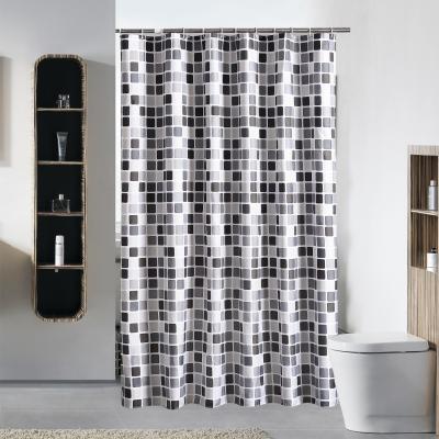 China Factory Price Stripe Design 3D Mosaic Shower Curtain Modern Hotel Waterproof Bath Curtain for sale