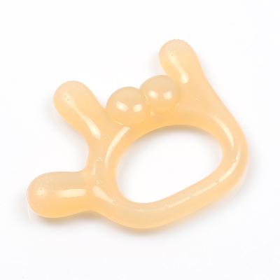 China BPA Free Wholesale Baby Teether Feeding Toy Silicone Chew Ring Gesture Training Toy for sale