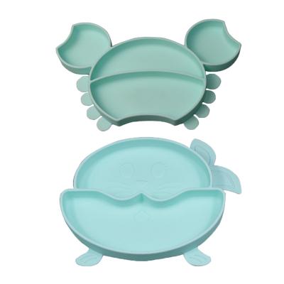 China Silicone Suction Bowl Dish Dawoo BPA Free Baby Dish Silicone Suction Dish For Toddlers for sale