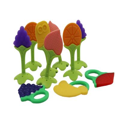 China Toy Food Grade Fruit Shape Baby Teether Soft BPA Free Silicone Baby Teether for sale