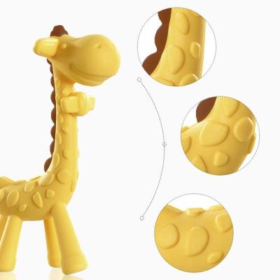 China Eco-friendly Can Be Customized Cute Animal Shape Silicone Giraffe Teether Toy New for sale