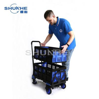 China Low MOQ Transoprt push hand cart 2 in 1 hand truck &platform cart for heavy cargo moving for sale