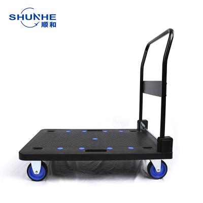 China Large 250kgs Plastic Foldable Platform Truck / Platform Cart Hand Carts &Trolley for sale