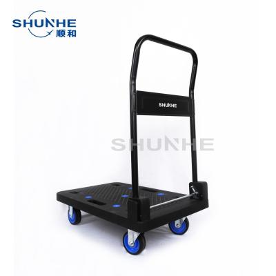 China Plastic Big Platform 150kgs Foldable Platform Truck/Handtruck/Handcart/Trolley Hand Carts and Trolleys for sale