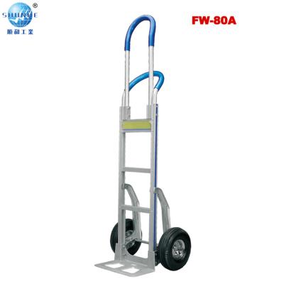 China 1.Heavy duty hot Stanley warehouse aluminum hand truck with 10 inch wheels lifting 440lbs for sale