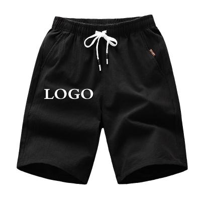 China Solid Color Anti-wrinkle OEM Summer Beach Lounge Men Skinny Shorts Pants Custom Cotton Mid Waist Casual Mid Waist for sale