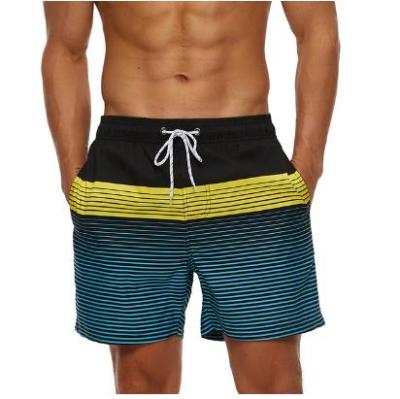 China Anti-wrinkle OEM Custom Striped Printing Casual Quick Dry Beach Swimming Short Men's Pants &Amp Pants for sale