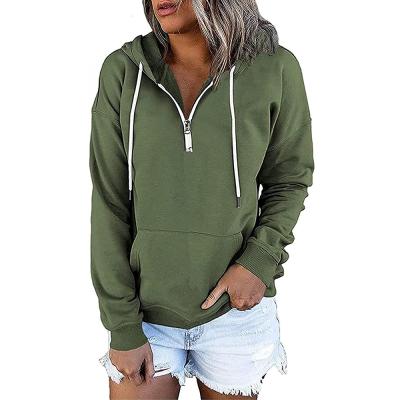 China Anti-Wrinkle Hot Sale Winter Soft Bonding Pocket Zipper Pull Over Women's Hoodies Sweatshirt For Women for sale