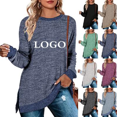 China OEM 2021 Anti-Wrinkle Casual Cotton Bonding Slit Around Neck Pullover Sports Sweatshirts Women Hoodies Long Sleeve for sale