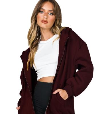 China Anti-wrinkle OEM Custom Ladies Solid Color Autumn Hoodie Jacket Causal Soft Hoodies For Women for sale