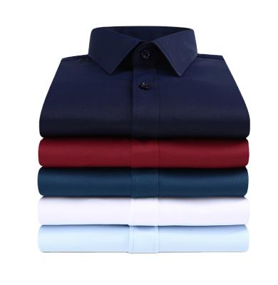 China Anti-pilling Custom Slim Simple Casual Men's Business Dress Shirts OEM Logo Simple Stylish Cotton Male for sale