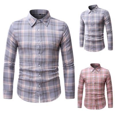 China OEM Anti-Pilling Check Shirts Stylish Casual Slim Mens Work Wear Custom Party Daily Wear for sale