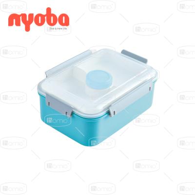 China Freshness Storage Homio Wholesale 2 Layers Lunch Box 1.4L Portable Outdoor Camping Student Box Multifunctional Food Grade Plastic Dipping for sale